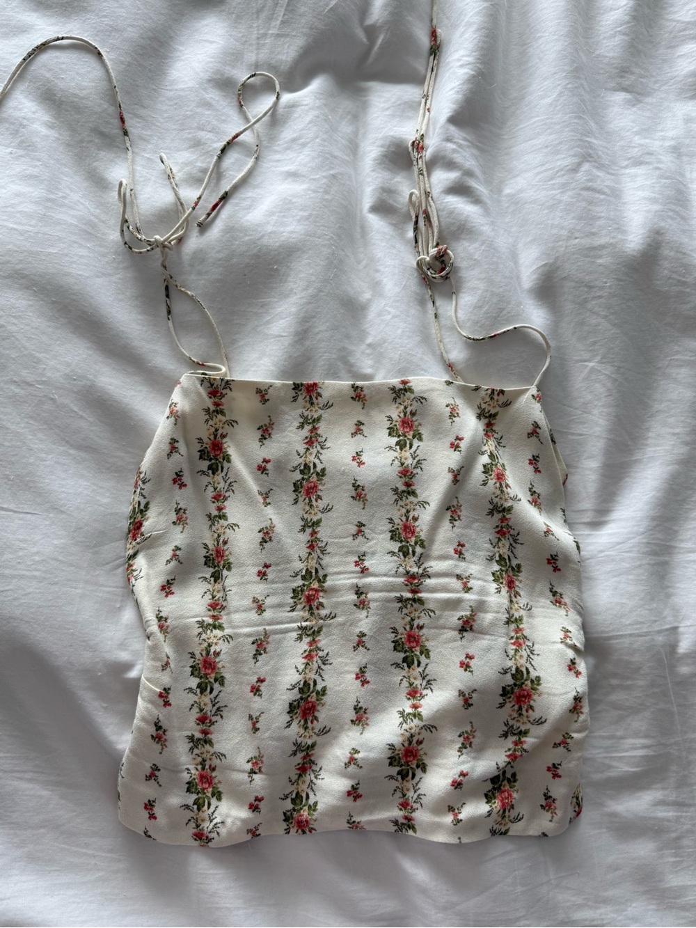 Reformation Cream Floral Tie-Shoulder Tank Top - Picture 3 of 5